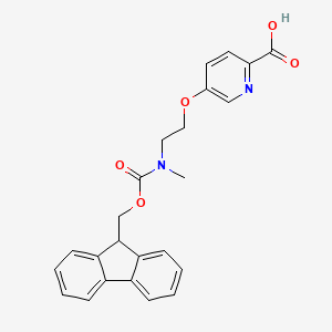 molecular formula C24H22N2O5 B2481465 5-[2-[9H-芴-9-基甲氧基羰基(甲基)氨基]乙氧基]吡啶-2-羧酸 CAS No. 2253640-89-8