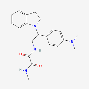 molecular formula C21H26N4O2 B2481467 N1-(2-(4-(dimethylamino)phenyl)-2-(indolin-1-yl)ethyl)-N2-methyloxalamide CAS No. 941995-58-0