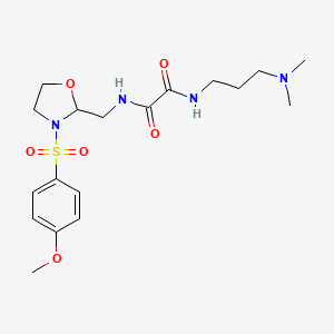 N1-(3-(dimethylamino)propyl)-N2-((3-((4-methoxyphenyl)sulfonyl)oxazolidin-2-yl)methyl)oxalamide