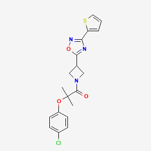 2-(4-Chlorophenoxy)-2-methyl-1-(3-(3-(thiophen-2-yl)-1,2,4-oxadiazol-5-yl)azetidin-1-yl)propan-1-one