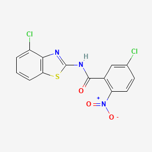 molecular formula C14H7Cl2N3O3S B2481474 5-氯-N-(4-氯-1,3-苯并噻唑-2-基)-2-硝基苯甲酰胺 CAS No. 476282-54-9