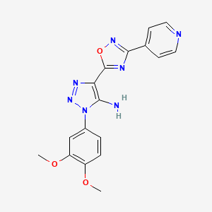 molecular formula C17H15N7O3 B2481482 3-(3,4-二甲氧基苯基)-5-(3-吡啶-4-基-1,2,4-噁二唑-5-基)三唑-4-胺 CAS No. 892767-46-3