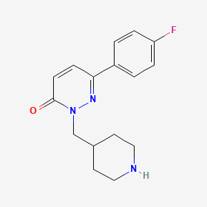 molecular formula C16H18FN3O B2481485 6-(4-氟苯基)-2-(哌啶-4-基甲基)吡啶并[2H]-酮-3-酮 CAS No. 1225713-35-8