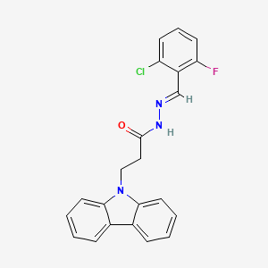molecular formula C22H17ClFN3O B2481495 3-(9H-carbazol-9-yl)-N'-[(E)-(2-chloro-6-fluorophenyl)methylidene]propanehydrazide CAS No. 314076-16-9