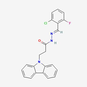 molecular formula C22H17ClFN3O B2481495 N'-[(E)-(2-chloro-6-fluorophényl)méthylidène]-3-(9H-carbazol-9-yl)propanehydrazide CAS No. 314076-16-9