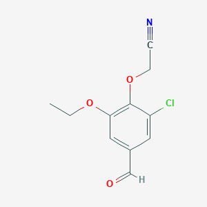 molecular formula C11H10ClNO3 B2481499 (2-Chloro-6-ethoxy-4-formylphenoxy)acetonitrile CAS No. 832674-26-7
