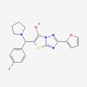 5-[(4-fluorophenyl)(pyrrolidin-1-yl)methyl]-2-(furan-2-yl)-[1,2,4]triazolo[3,2-b][1,3]thiazol-6-ol