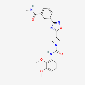 molecular formula C22H23N5O5 B2481503 N-(2,3-dimethoxyphenyl)-3-(3-(3-(methylcarbamoyl)phenyl)-1,2,4-oxadiazol-5-yl)azetidine-1-carboxamide CAS No. 1396746-93-2