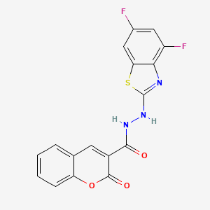 molecular formula C17H9F2N3O3S B2481508 N'-(4,6-二氟苯并[d]噻唑-2-基)-2-氧代-2H-色烯-3-碳酰肼 CAS No. 851988-33-5