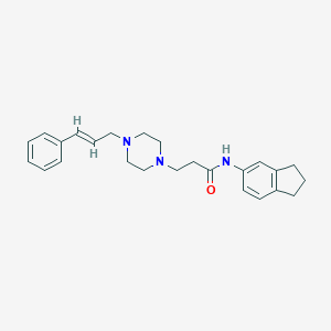 molecular formula C25H31N3O B248151 N-(2,3-dihydro-1H-inden-5-yl)-3-{4-[(2E)-3-phenyl-2-propenyl]-1-piperazinyl}propanamide 