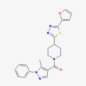 (4-(5-(furan-2-yl)-1,3,4-thiadiazol-2-yl)piperidin-1-yl)(5-methyl-1-phenyl-1H-pyrazol-4-yl)methanone