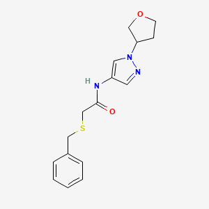 2-(benzylsulfanyl)-N-[1-(oxolan-3-yl)-1H-pyrazol-4-yl]acetamide