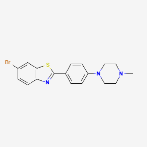 molecular formula C18H18BrN3S B2481532 6-Bromo-2-[4-(4-methylpiperazin-1-yl)phenyl]-1,3-benzothiazole CAS No. 346691-90-5
