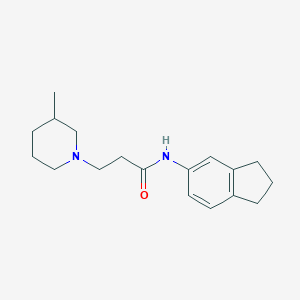 molecular formula C18H26N2O B248156 N-(2,3-dihydro-1H-inden-5-yl)-3-(3-methylpiperidin-1-yl)propanamide 