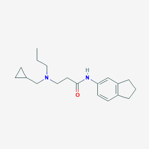 molecular formula C19H28N2O B248158 3-[(cyclopropylmethyl)(propyl)amino]-N-(2,3-dihydro-1H-inden-5-yl)propanamide 
