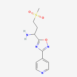 3-(Methylsulfonyl)-1-(3-pyridin-4-yl-1,2,4-oxadiazol-5-yl)propan-1-amine