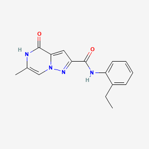 molecular formula C16H16N4O2 B2481586 N-(2-ethylphenyl)-6-methyl-4-oxo-4,5-dihydropyrazolo[1,5-a]pyrazine-2-carboxamide CAS No. 1775378-02-3
