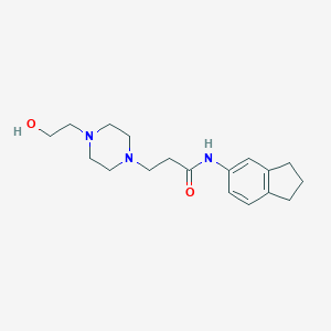 molecular formula C18H27N3O2 B248160 N-(2,3-dihydro-1H-inden-5-yl)-3-[4-(2-hydroxyethyl)piperazin-1-yl]propanamide 