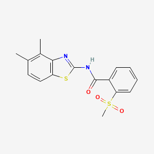 molecular formula C17H16N2O3S2 B2481602 N-(4,5-dimethylbenzo[d]thiazol-2-yl)-2-(methylsulfonyl)benzamide CAS No. 896369-42-9