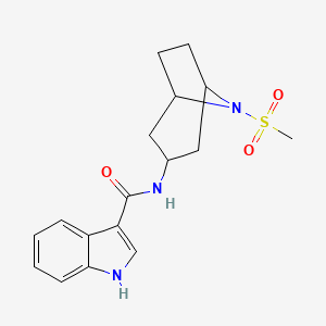 molecular formula C17H21N3O3S B2481603 N-(8-(methylsulfonyl)-8-azabicyclo[3.2.1]octan-3-yl)-1H-indole-3-carboxamide CAS No. 2034386-07-5
