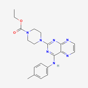 molecular formula C20H23N7O2 B2481609 Ethyl 4-(4-(p-tolylamino)pteridin-2-yl)piperazine-1-carboxylate CAS No. 946242-75-7