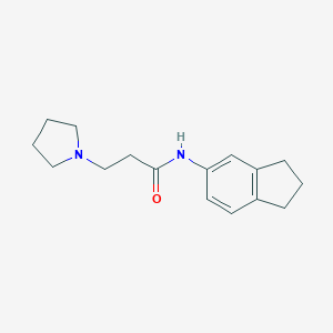 molecular formula C16H22N2O B248161 N-(2,3-dihydro-1H-inden-5-yl)-3-(1-pyrrolidinyl)propanamide 