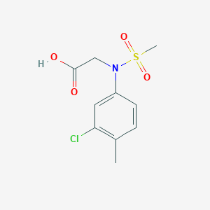 molecular formula C10H12ClNO4S B2481610 N-(3-氯-4-甲基苯基)-N-(甲磺酰基)甘氨酸 CAS No. 392313-39-2