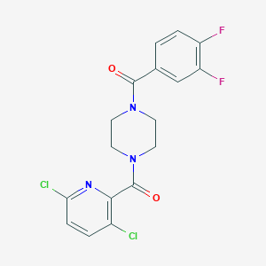 molecular formula C17H13Cl2F2N3O2 B2481614 1-(3,6-Dichloropyridine-2-carbonyl)-4-(3,4-difluorobenzoyl)piperazine CAS No. 1119220-45-9
