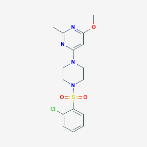4-(4-((2-Chlorophenyl)sulfonyl)piperazin-1-yl)-6-methoxy-2-methylpyrimidine