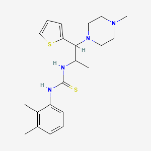 molecular formula C21H30N4S2 B2481623 1-(2,3-二甲基苯基)-3-(1-(4-甲基哌嗪-1-基)-1-(噻吩-2-基)丙基)硫脲 CAS No. 863017-60-1