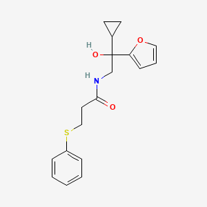 N-(2-cyclopropyl-2-(furan-2-yl)-2-hydroxyethyl)-3-(phenylthio)propanamide