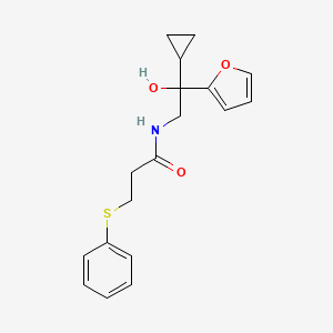 molecular formula C18H21NO3S B2481628 N-(2-cyclopropyl-2-(furan-2-yl)-2-hydroxyethyl)-3-(phenylthio)propanamide CAS No. 1396867-17-6