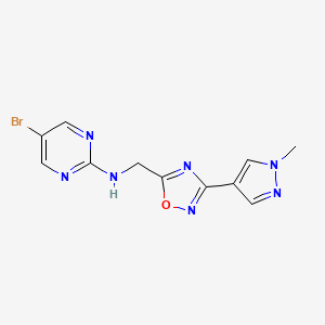 5-bromo-N-((3-(1-methyl-1H-pyrazol-4-yl)-1,2,4-oxadiazol-5-yl)methyl)pyrimidin-2-amine