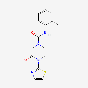 molecular formula C15H16N4O2S B2481634 3-oxo-4-(thiazol-2-yl)-N-(o-tolyl)piperazine-1-carboxamide CAS No. 2320457-22-3