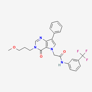 molecular formula C25H23F3N4O3 B2481635 2-[3-(3-methoxypropyl)-4-oxo-7-phenyl-3,4-dihydro-5H-pyrrolo[3,2-d]pyrimidin-5-yl]-N-[3-(trifluoromethyl)phenyl]acetamide CAS No. 1251580-85-4