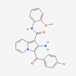 molecular formula C23H18BrN3O3 B2481646 2-amino-3-(4-bromobenzoyl)-N-(2-methoxyphenyl)indolizine-1-carboxamide CAS No. 898433-92-6