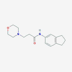 molecular formula C16H22N2O2 B248165 N-(2,3-dihydro-1H-inden-5-yl)-3-(4-morpholinyl)propanamide 