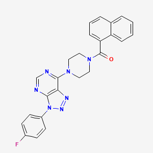 molecular formula C25H20FN7O B2481659 (4-(3-(4-氟苯基)-3H-[1,2,3]三唑并[4,5-d]嘧啶-7-基)哌嗪-1-基)(萘-1-基)甲酮 CAS No. 920386-05-6