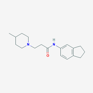 molecular formula C18H26N2O B248166 N-Indan-5-yl-3-(4-methyl-piperidin-1-yl)-propionamide 