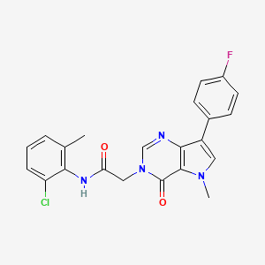 molecular formula C22H18ClFN4O2 B2481662 N-(2-chloro-6-methylphenyl)-2-(7-(4-fluorophenyl)-5-methyl-4-oxo-4,5-dihydro-3H-pyrrolo[3,2-d]pyrimidin-3-yl)acetamide CAS No. 1251594-02-1