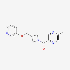 molecular formula C15H16N4O2 B2481663 (5-Methylpyrazin-2-yl)-[3-(pyridin-3-yloxymethyl)azetidin-1-yl]methanone CAS No. 2380032-37-9