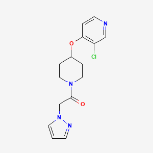 molecular formula C15H17ClN4O2 B2481665 1-(4-((3-chloropyridin-4-yl)oxy)piperidin-1-yl)-2-(1H-pyrazol-1-yl)ethanone CAS No. 2034564-84-4