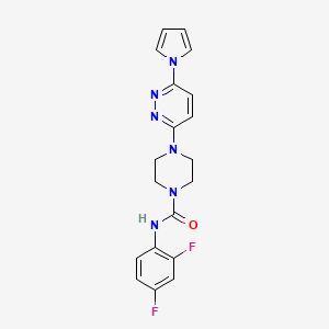 molecular formula C19H18F2N6O B2481676 4-(6-(1H-pyrrol-1-yl)pyridazin-3-yl)-N-(2,4-difluorophenyl)piperazine-1-carboxamide CAS No. 1396767-97-7