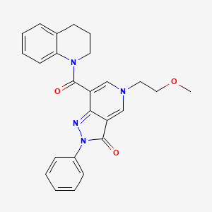 molecular formula C25H24N4O3 B2481678 5-(2-methoxyethyl)-2-phenyl-7-(1,2,3,4-tetrahydroquinoline-1-carbonyl)-2H-pyrazolo[4,3-c]pyridin-3(5H)-one CAS No. 923250-23-1