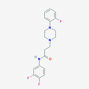 molecular formula C19H20F3N3O B248168 N-(3,4-difluorophenyl)-3-[4-(2-fluorophenyl)piperazin-1-yl]propanamide 
