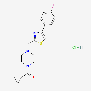 Cyclopropyl(4-((4-(4-fluorophenyl)thiazol-2-yl)methyl)piperazin-1-yl)methanone hydrochloride