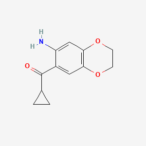molecular formula C12H13NO3 B2481688 (7-Amino-2,3-dihydro-1,4-benzodioxin-6-yl)(cyclopropyl)methanone CAS No. 905810-60-8