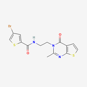 molecular formula C14H12BrN3O2S2 B2481689 4-溴-N-(2-(2-甲基-4-氧代噻吩[2,3-d]嘧啶-3(4H)-基)乙基)噻吩-2-甲酰胺 CAS No. 1904125-56-9