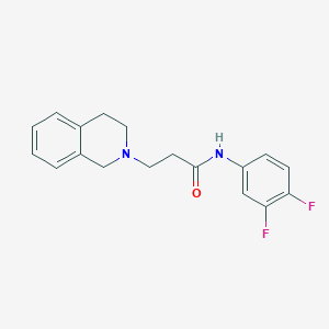 molecular formula C18H18F2N2O B248169 N-(3,4-difluorophenyl)-3-(3,4-dihydro-2(1H)-isoquinolinyl)propanamide 