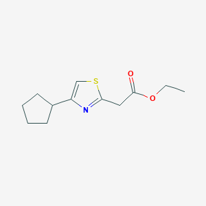 molecular formula C12H17NO2S B2481696 Ethyl 2-(4-cyclopentylthiazol-2-yl)acetate CAS No. 1250083-19-2